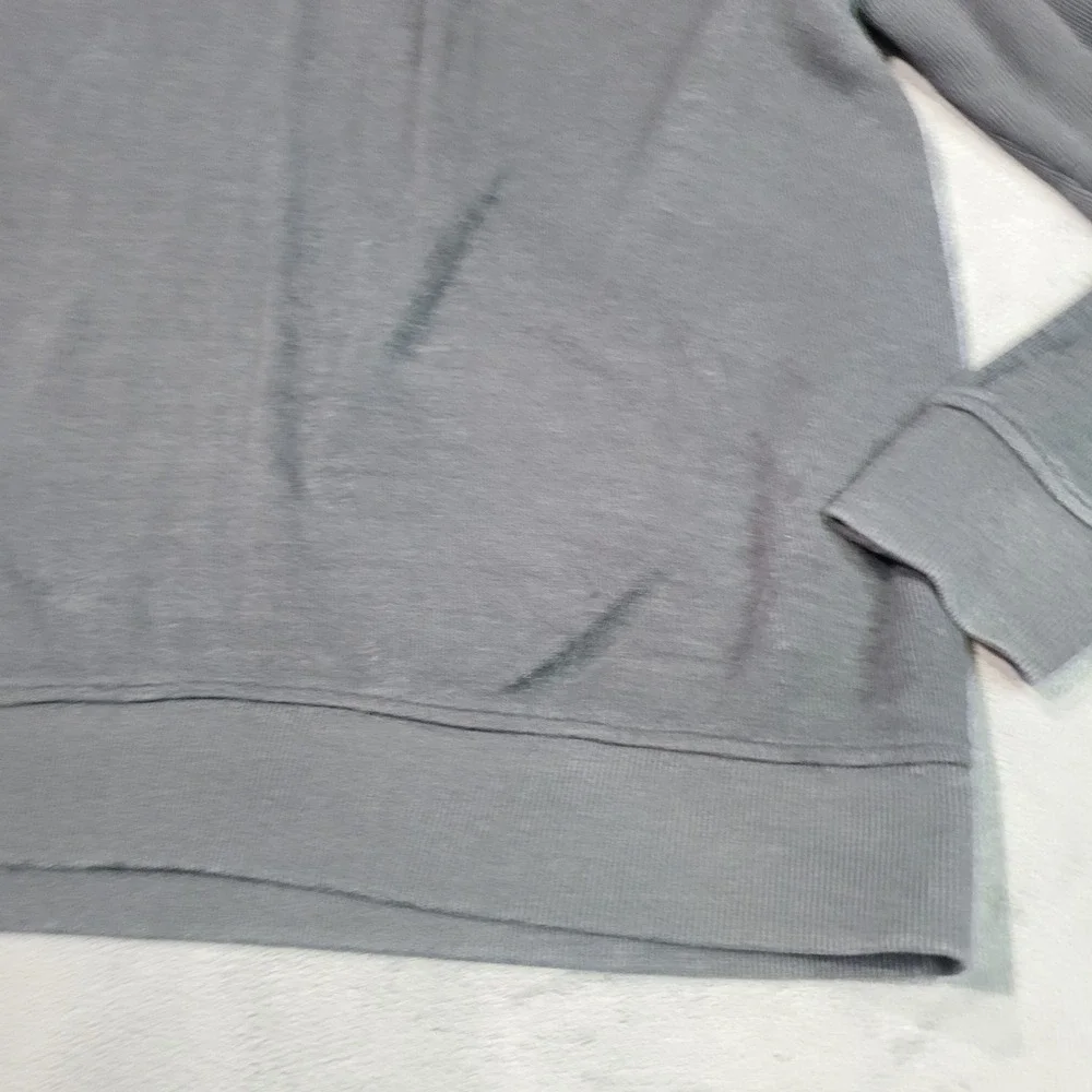 Van Heusen Pullover Mens Large Grey Quarter Zip Ribbed Cotton Blend Casual 11574
